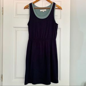 Loft tank dress black green xs